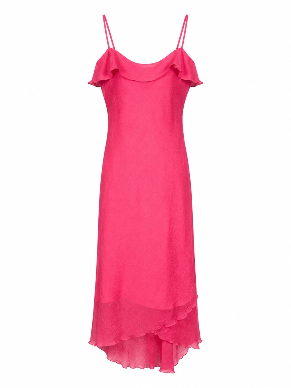 Vintage Y2K Asymmetric Bias Slip Dress 11 Romantic Dairy Ruffle Sheer Wedding